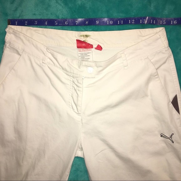 Puma Golf Pants Med White Stretch Snap Zip Button - Picture 3 of 16